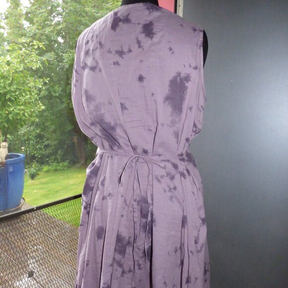 QUIRKY ABIGAIL GOTH BOHO STUDDED PURPLE FULLY LINED TIE BACK MINI DRESS 16 - Picture 3 of 5